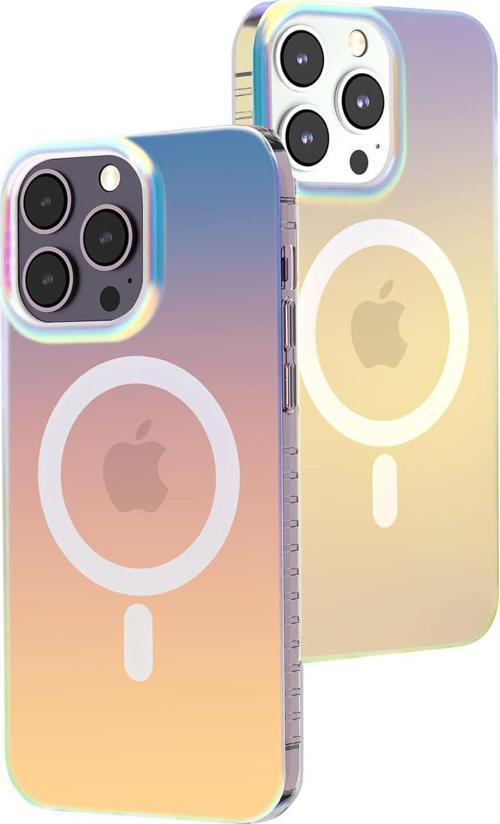 iPhone 15 Pro Max Uyumlu Sky Degrade Hologramlı Magsafe Silikon Kılıf