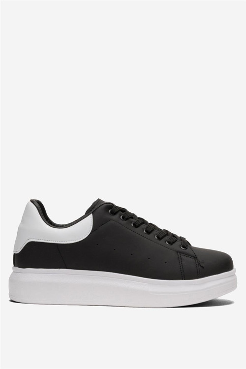 Unisex Yüksek Taban Günlük Spor Sneaker Ayakkabı SİYAH-BEYAZ