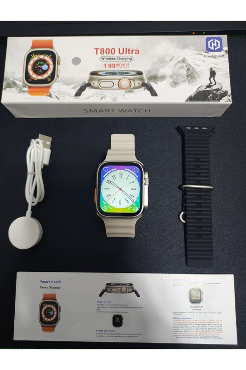 T 800 Ultra Smart Watch 49 Mm Çift Kordon Nabız Ölçer Android Ve İos Desteklidir Watch 8 Ultra