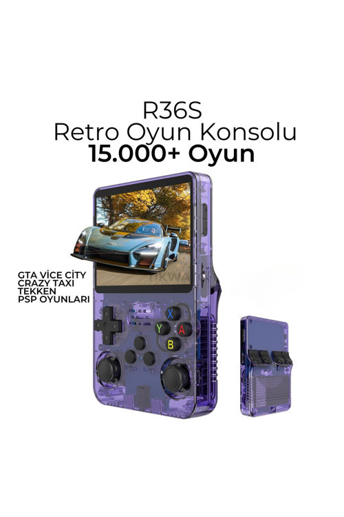 R36S Retro Oyun Konsolu 64Gb Türkçe Menü / Gta, Mario, Crazy Taxi Ve 15.000 Dahili Oyun