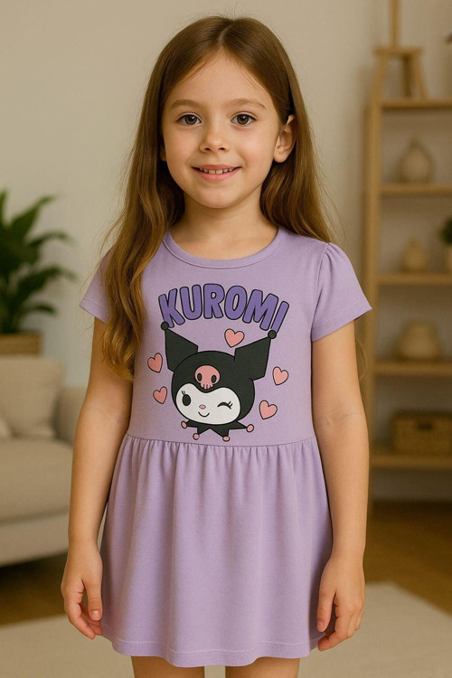 Kuromi Kız Çocuk Elbise