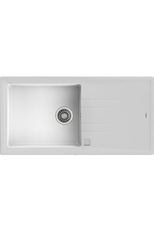 - Stone 60 L-Tg Whıte - Ankastre Kumanda Sifonlu Granit Eviye - Beyaz - 100 Cm - 115330012