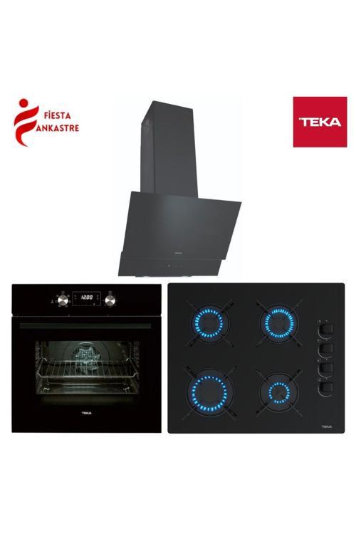 Chef 5 Siyah Ankastre Set ( Hak 625 Bk Fırın Gbe 64002 Kb Ankastre Ocak Hak 625 Bk Fırın
