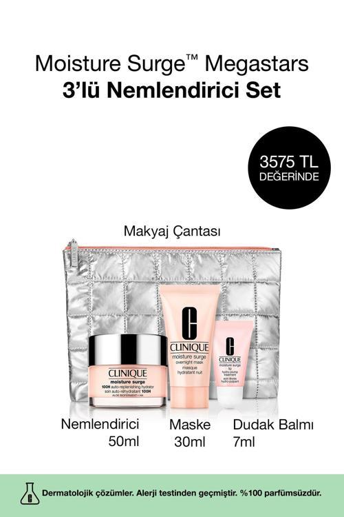 Moisture Surge™ Megastars 3 Ürünlü Nemlendirici Seti - Yüz Kremi 50Ml, Maske 30Ml, Balm 7Ml, Çanta