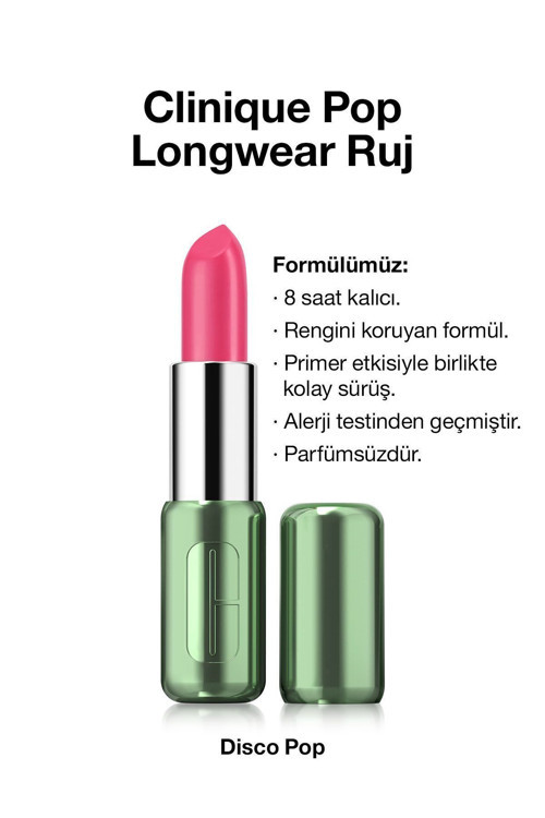 Pop Longwear™ Gün Boyu Kalıcı Ruj - Renk: Disco Pop 3.9G | Saten Bitiş
