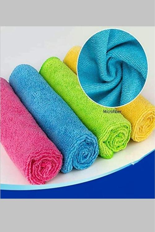 30X30Cm 4'Lü Mikrofiber İz Bırakmayan Kurulama Ve Temizleme Bezi Ultra Emici