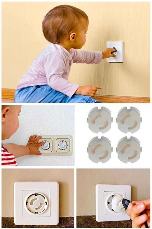4 Adet Priz Emniyeti Priz Kapatıcı Güvenlik Kapağı Priz Emniyeti