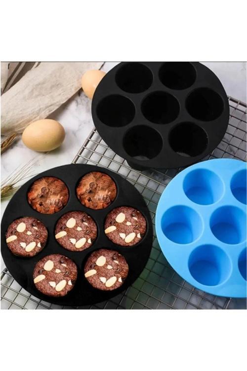 Airfryer Silikon Muffin Kek Kalıbı 7 Gözlü Hava Fritözü Kek Pişirme Kalıbı