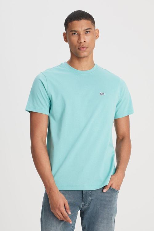 Regular Fit %100 Pamuk Bisiklet Yaka Açık Mavi T-Shirt - L60UFQ41