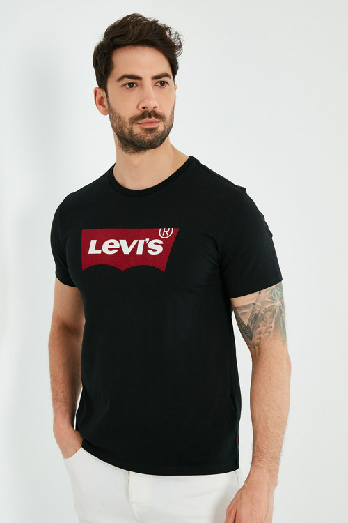 Erkek Siyah Logolu T-Shirt - 17783-0311