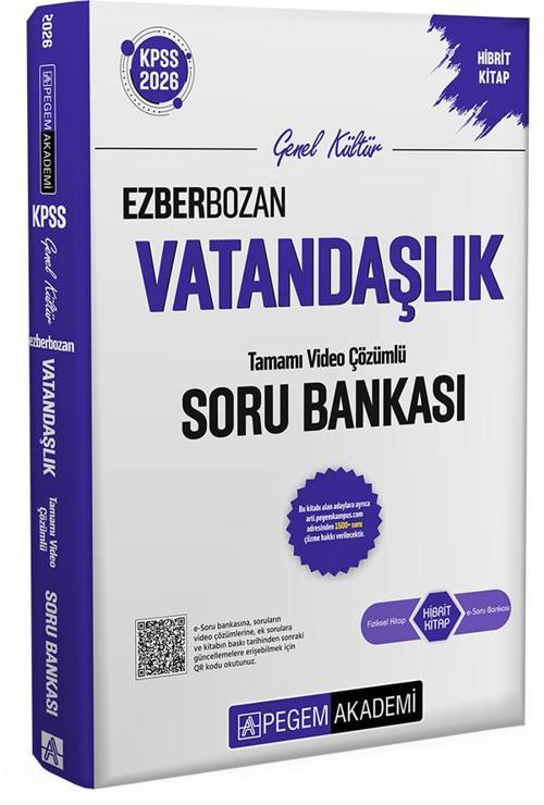 2026 KPSS Genel Yetenek Genel Kültür Ezberbozan Vatandaşlık Tamamı Video Çözümlü Soru Bankası Pegem 