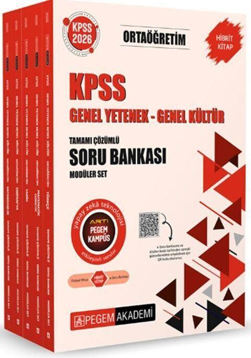 2026 KPSS Genel Yetenek Genel Kültür Ortaöğretim Tamamı Çözümlü Soru Bankası Modüler Set Pegem Akade