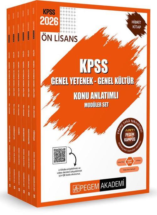 2026 KPSS Ön Lisans Genel Yetenek Genel Kültür Konu Anlatımlı Modüler Set 6 Kitap Pegem Akademi Yayı