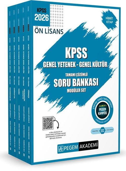 2026 KPSS Ön Lisans Genel Yetenek Genel Kültür Tamamı Çözümlü Soru Bankası Modüler Set Pegem Akademi