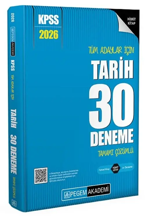 2026 KPSS Tarih 30 Deneme Çözümlü Pegem Akademi Yayınları