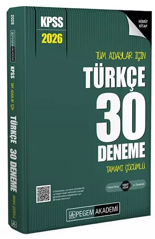 2026 KPSS Türkçe 30 Deneme Çözümlü Pegem Akademi Yayınları