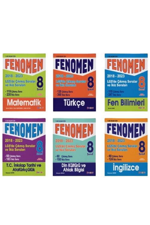 Fenomen Yayıncılık Fenomen Okul 8. Sınıf Lgs Çıkmış Sorular Ve Ikiz Soruları Seti (6 Kitap) (2018-2024)
