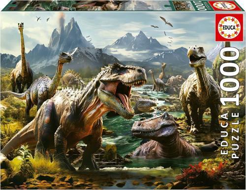 Educa 1000 Parça Puzzle Vahşi Dinozorlar - 19924 - Fierce Dinosaurs