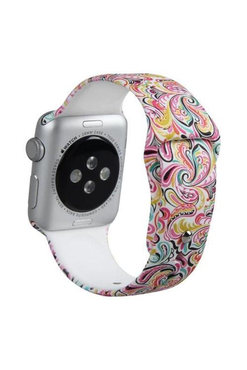 Ally Apple Watch Uyumlu Için 42Mm Yüksek- Kalite Desenli Silikon Kordon