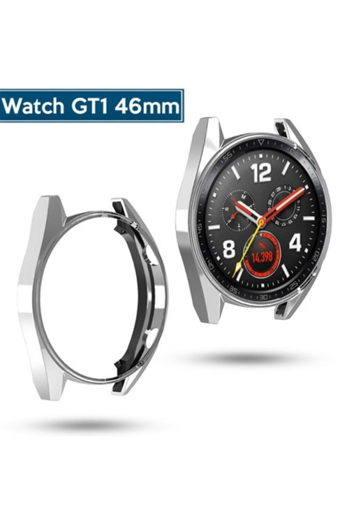 Huawei Watch Gt1 46Mm Bumper Koruyucu Silikon Kılıf - Gümüş