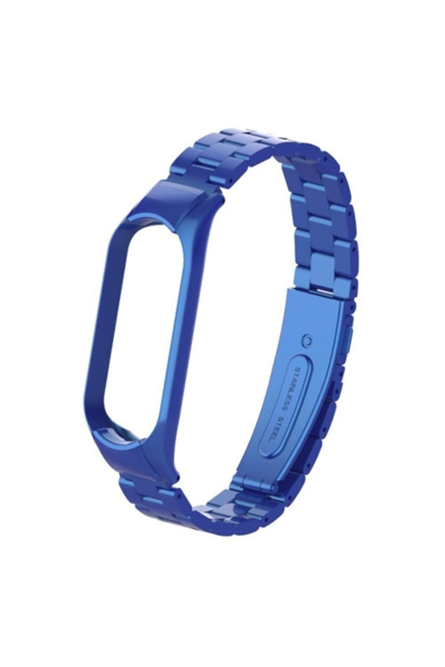 Xiaomi Mi Band 5 Stainless Steel 3 Bakla Çelik Kayış Kordon Mavi