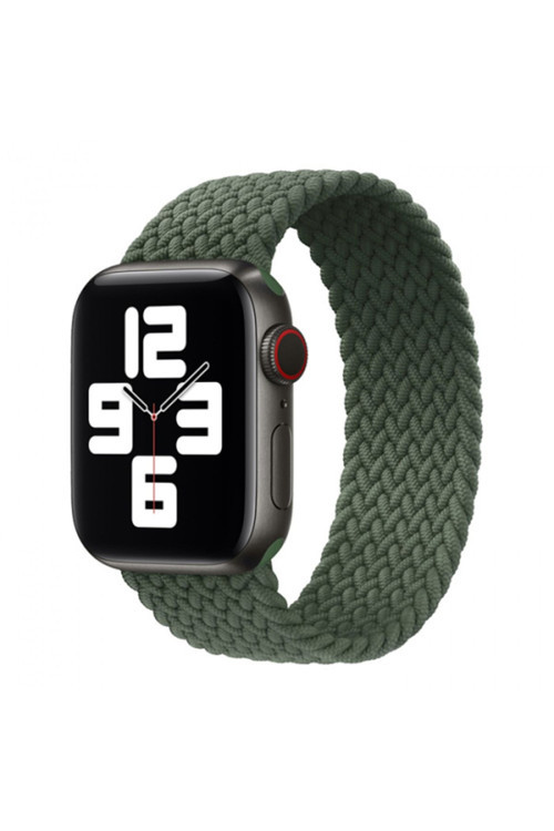 Apple Watch 7-8 45Mm 6-5-4 44Mm Single Loop Plastik Kayış Kordon 3-2-1 42Mm Haki