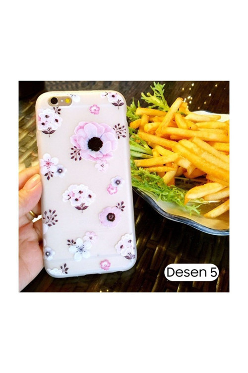 İphone 6 İphone 6S 3D Gül Desenli Premium Silikon Kılıf Desenli 5