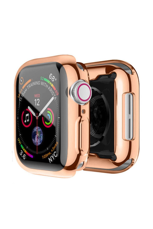 Ally Apple Watch 7 45Mm 360 Koruma Ultra Slim Silikon Kılıf Bronz Uyumlu