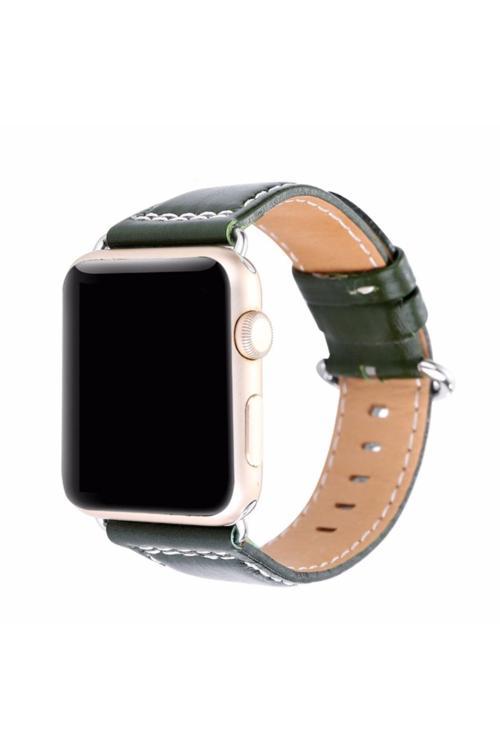 Ally Apple Watch 7 45Mm 6-5-4 44Mm Deri Kordon Kayış 3-2-1 42Mm Yeşil
