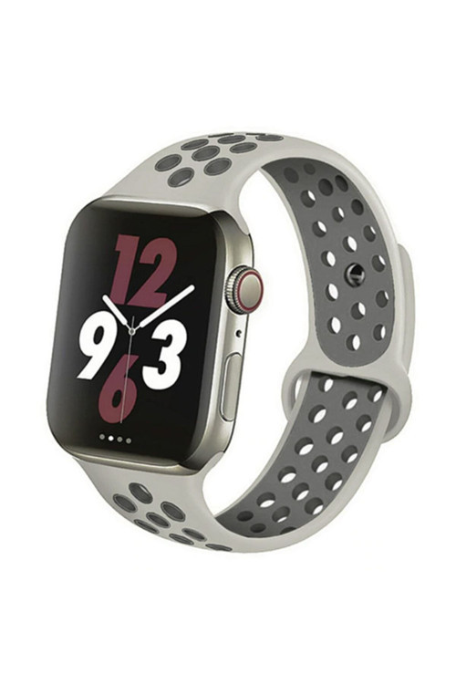 Ally Iwatch Se 6-5-4 44Mm 1-2-3 42Mm Kayış Kordon Nike Style Soft Silikon Bej