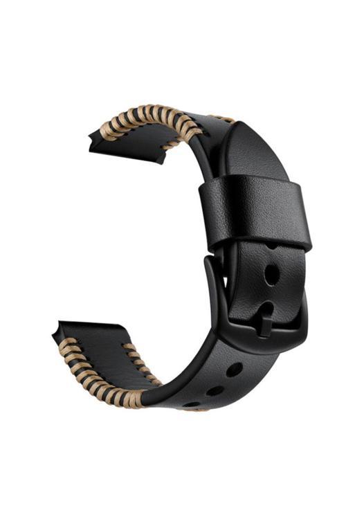 Ally Apple Watch 7 45Mm 6-5-4 44Mm Hakiki Deri Kordon Kayış 3-2-1 42Mm Siyah