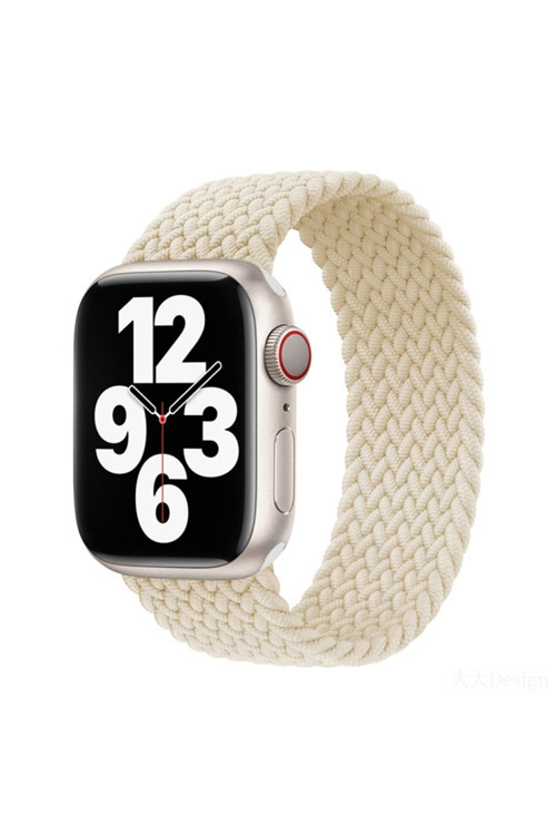 Apple Watch 7-8 45Mm 6-5-4 44Mm Single Loop Plastik Kayış Kordon 3-2-1 42Mm Krem