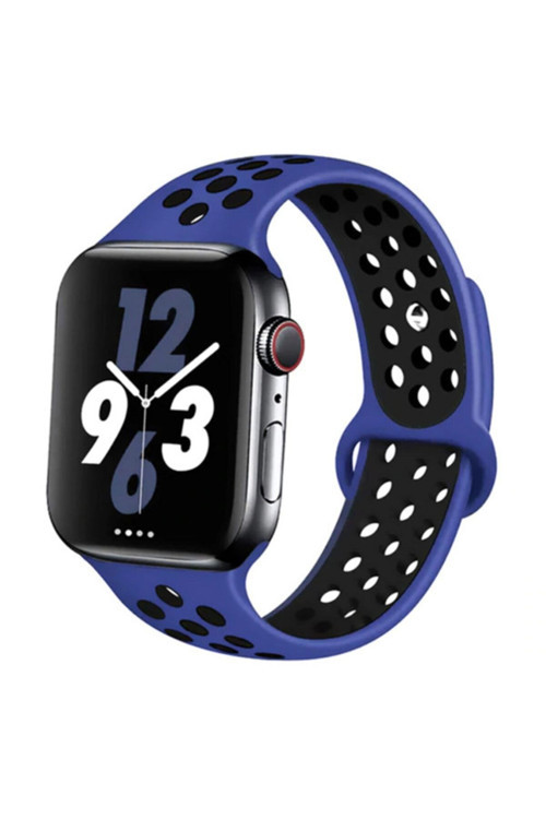 Ally Iwatch Se 6-5-4 44Mm 1-2-3 42Mm Kayış Kordon Nike Style Soft Silikon Mor,Siyah