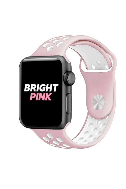 Ally Iwatch Se 6-5-4 44Mm 1-2-3 42Mm Kayış Kordon Nike Style Soft Silikon Pembe
