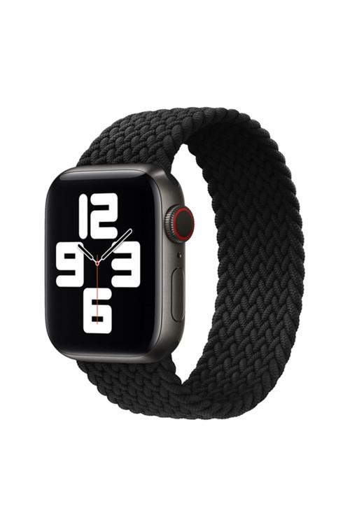 Apple Watch 7-8 45Mm 6-5-4 44Mm Single Loop Plastik Kayış Kordon 3-2-1 42Mm Siyah