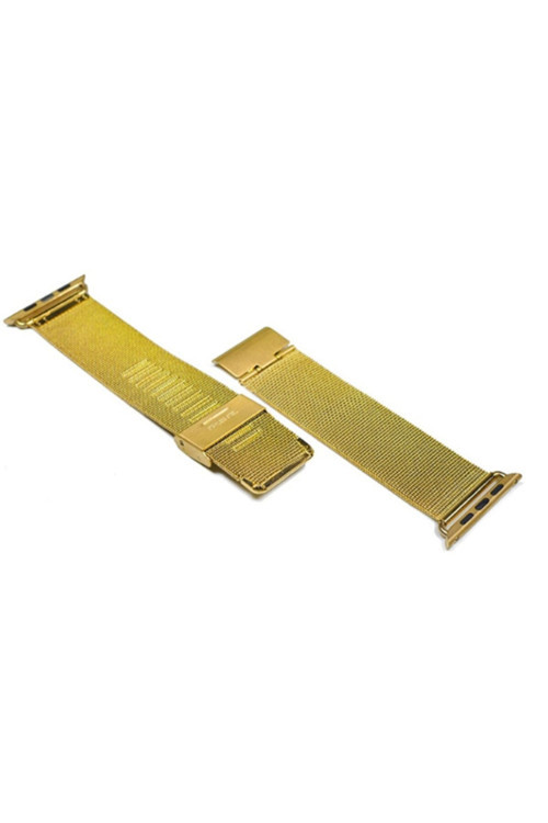 Ally Apple Watch 7 45Mm 6-5-4 44Mm Kayış Kordon Milano Metal Klasik 3-2-1 42Mm Gold