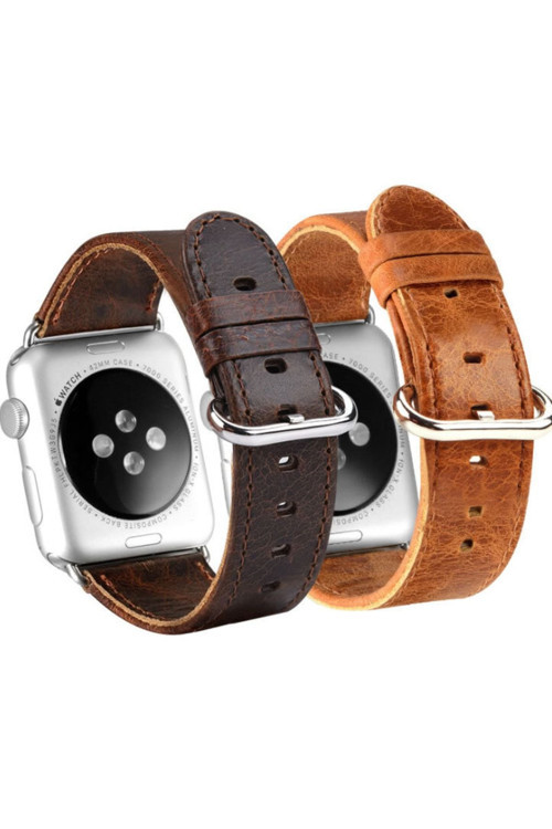 Apple Watch 7-8 41Mm 6-5-4 40Mm Uyumlu Retro Deri Kordon Kayış