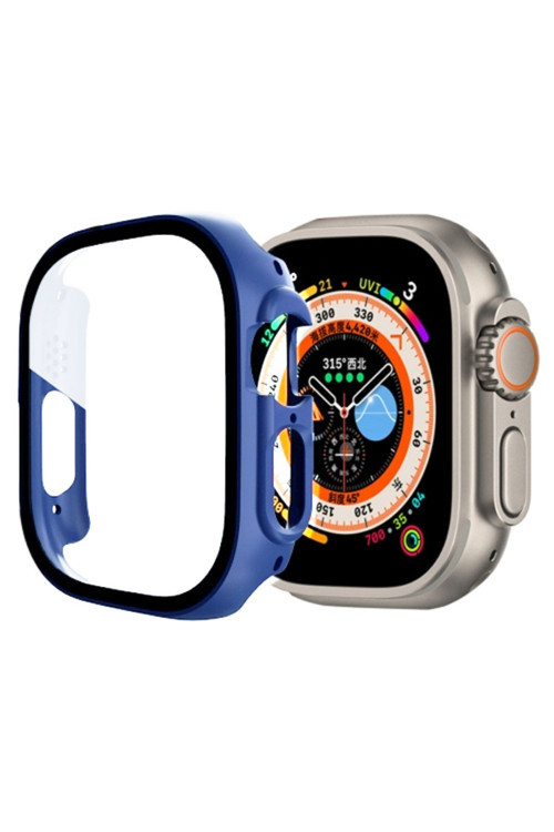 Apple Watch Ultra 49Mm Için Hard Pc Full Koruma Sert Armor Zırh Kılıf Açık Mavi