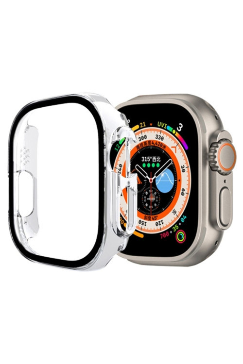 Apple Watch Ultra 49Mm Için Hard Pc Full Koruma Sert Armor Zırh Kılıf Şeffaf
