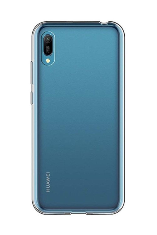 Huawei Y6 Pro 2019 Kamera Korumalı Fit Şeffaf Silikon Kılıf Şeffaf