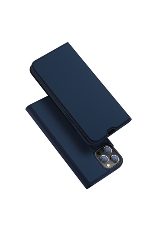 Dux Ducis Iphone 13 Pro 6.1İnç Kılıf Kapaklı Flip Cover Kılıf Skinpro Series Lacivert