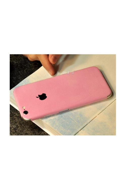İphone 6,6S Suet Kaplama Sticker Pembe