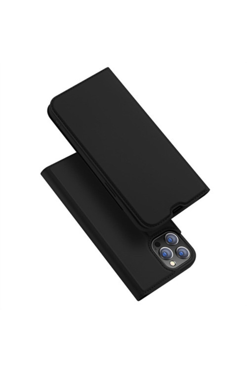 Dux Ducis Iphone 13 Pro 6.1İnç Kılıf Kapaklı Flip Cover Kılıf Skinpro Series Siyah
