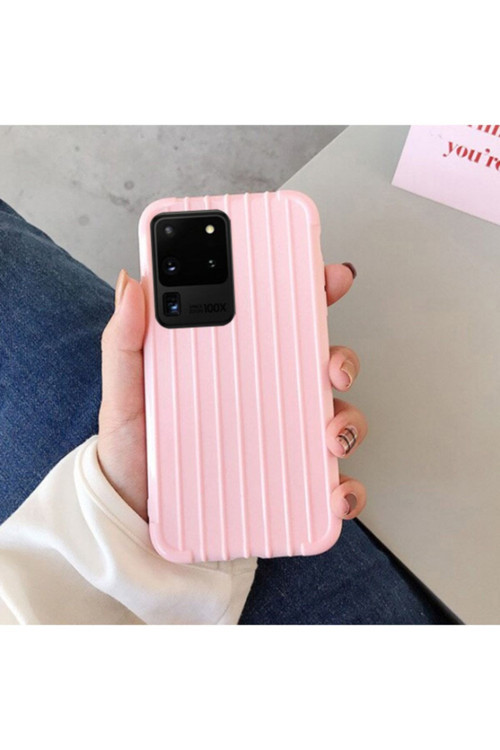 Ally Samsung Galaxy S20 Ultra Trunk Lines Ince Soft Silikon Kılıf Pembe