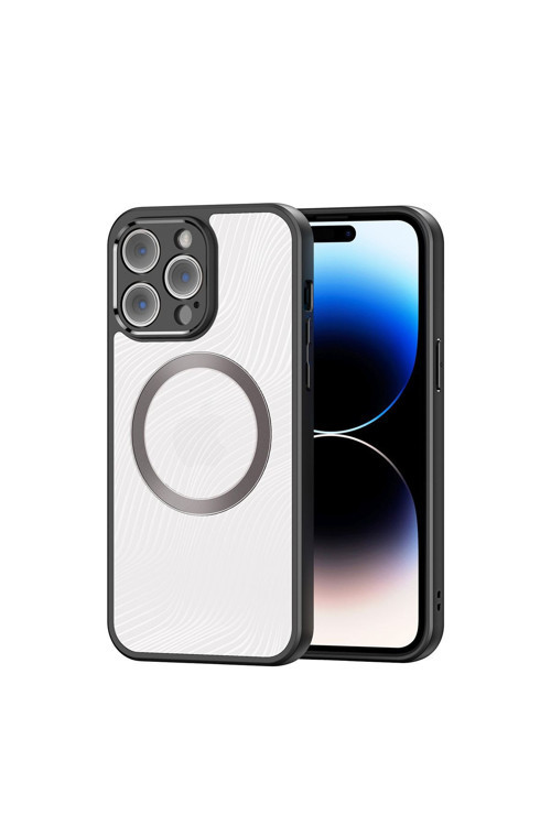 İphone 14 Pro Max Aimo Series Mag Safe Premium Buzlu Sert Pc-Tpu Kılıf Siyah