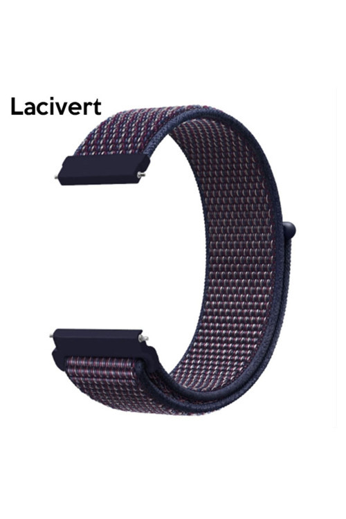 22Mm Gear S3 Watch 4 -Gt2 Gt2E 46Mm Kayış Kordon Lylon Loop Lacivert