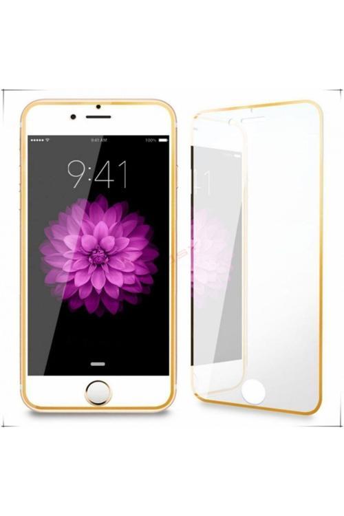 İphone 6,İphone 6S 3D On Cam Ekran Koruyucu Full Koruma Renkli Gold