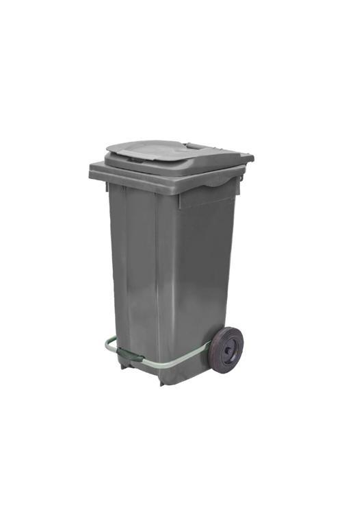120 Lt Gri Metal Pedallı Çöp Konteyneri (Isıya Dayanıklı)