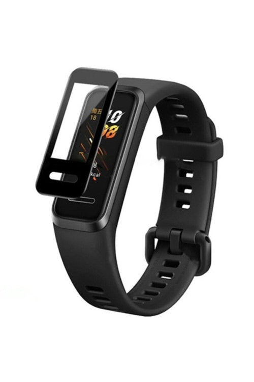 Huawei Band 4 Pro/ 3 Pro 3D Kavisli Pc+Pmma Ekran Koruyucu Siyah