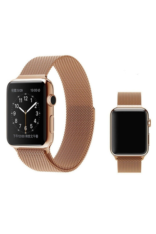 Watch 7 41Mm 6-5-4 40Mm Kayış Kordon Metal Milano Loop 3-2-1 38Mm Bronz Uyumlu